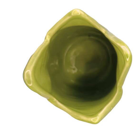 Pottery Barn Green Banana Leaf Vase Tropical Jungle 9" - Picture 6 of 11